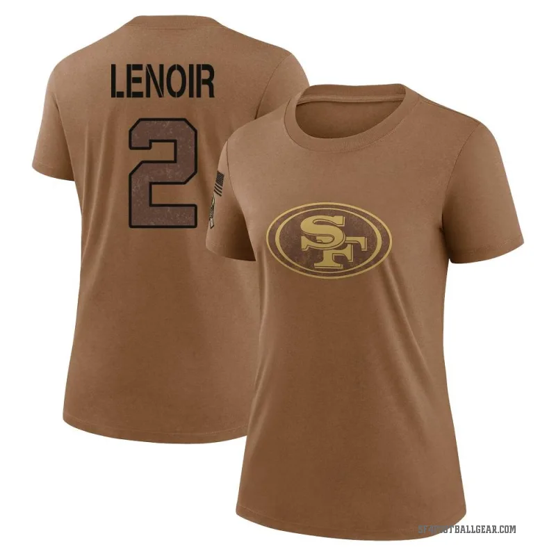 Deommodore Lenoir Women's Brown San Francisco 49ers 2023 Salute To Service Performance T-Shirt