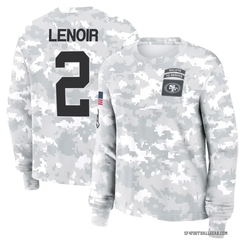 Deommodore Lenoir Women's Camo San Francisco 49ers Arctic 2024 Salute to Service Long Sleeve T-Shirt