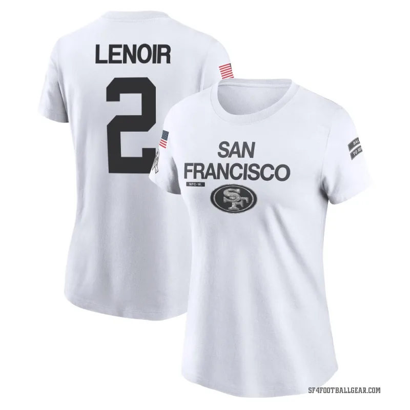 Deommodore Lenoir Women's White San Francisco 49ers 2024 Salute to Service Performance T-Shirt