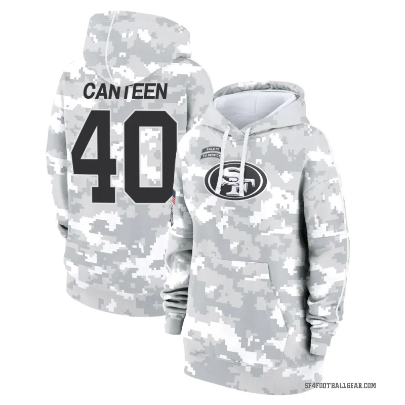 Derrick Canteen Women's Camo San Francisco 49ers Arctic 2024 Salute to Service Club Fleece Pullover Hoodie