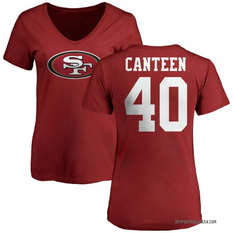Derrick Canteen Women's Red San Francisco 49ers Logo Slim Fit T-Shirt -