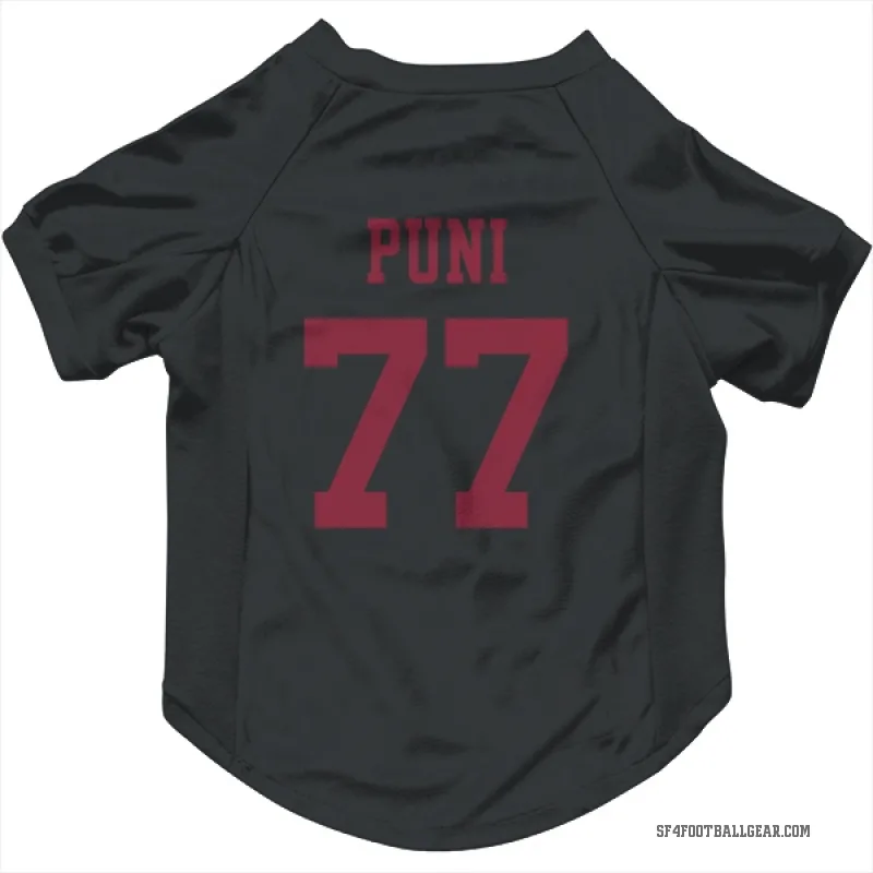 Dominick Puni  Black San Francisco 49ers  Cat & Dog Pet Jersey