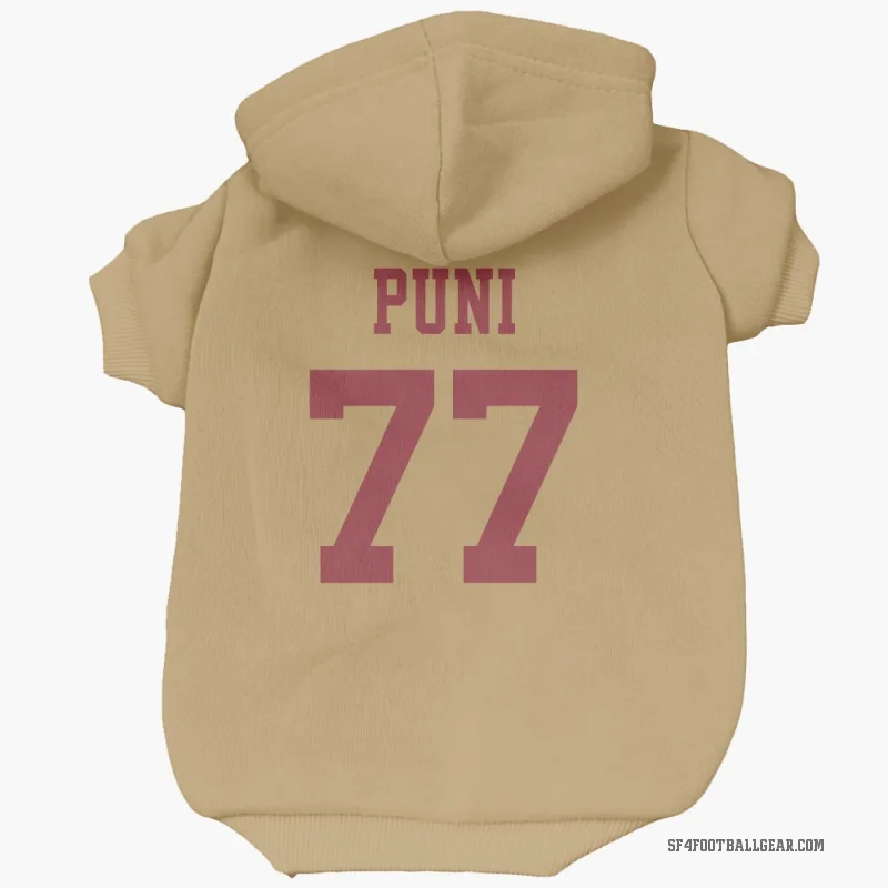Dominick Puni  Gold San Francisco 49ers  Cat & Dog Pet Hoodie