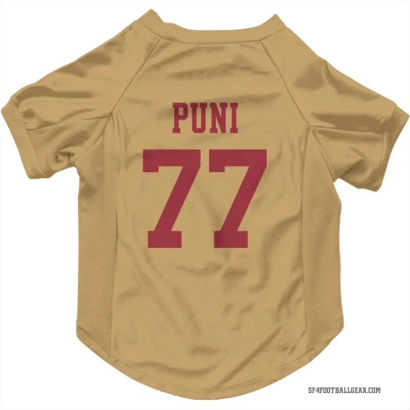 Dominick Puni  Gold San Francisco 49ers  Cat & Dog Pet Jersey