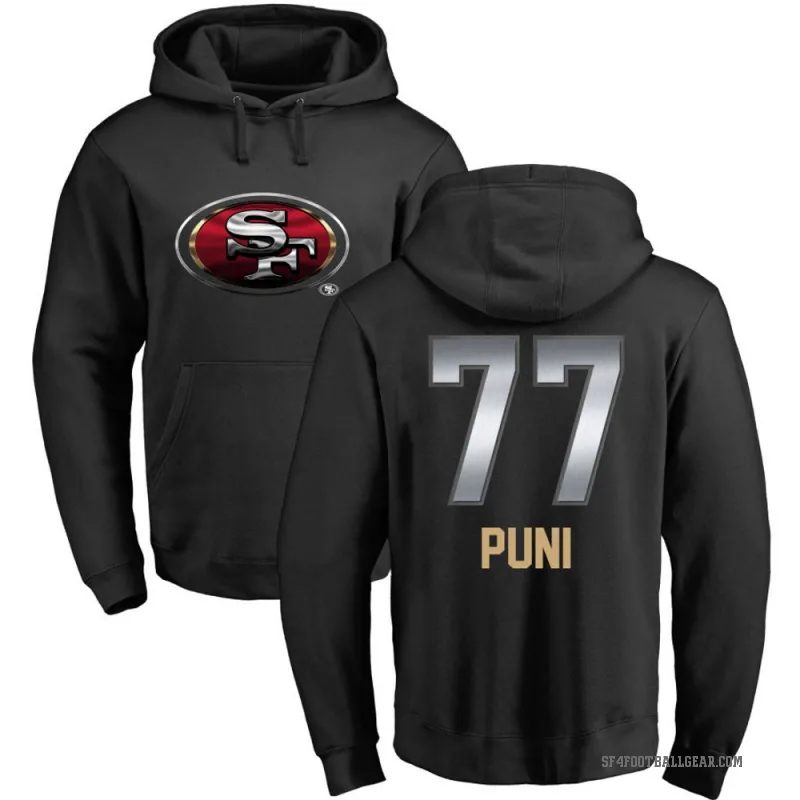 Dominick Puni Men's Black San Francisco 49ers Midnight Mascot Pullover Hoodie