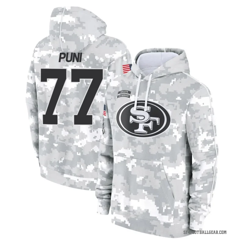 Dominick Puni Men's Camo San Francisco 49ers Arctic 2024 Salute to Service Club Fleece Pullover Hoodie