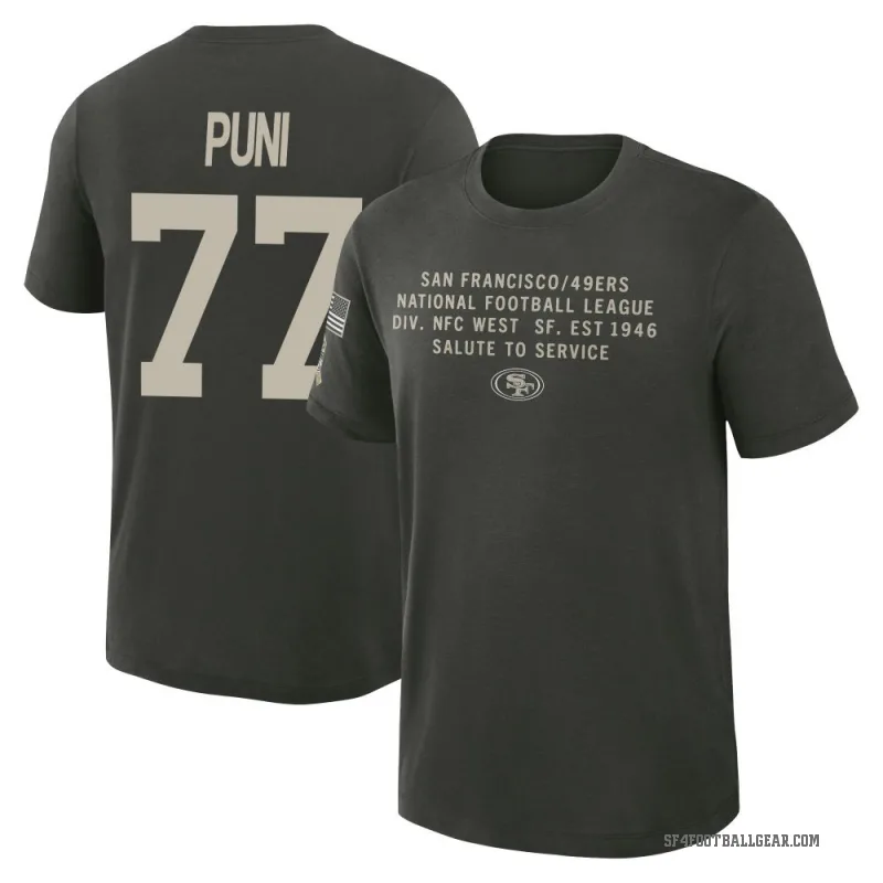 Dominick Puni Men's Green San Francisco 49ers Dark/ 2025 Salute to Service Sideline Slub T-Shirt