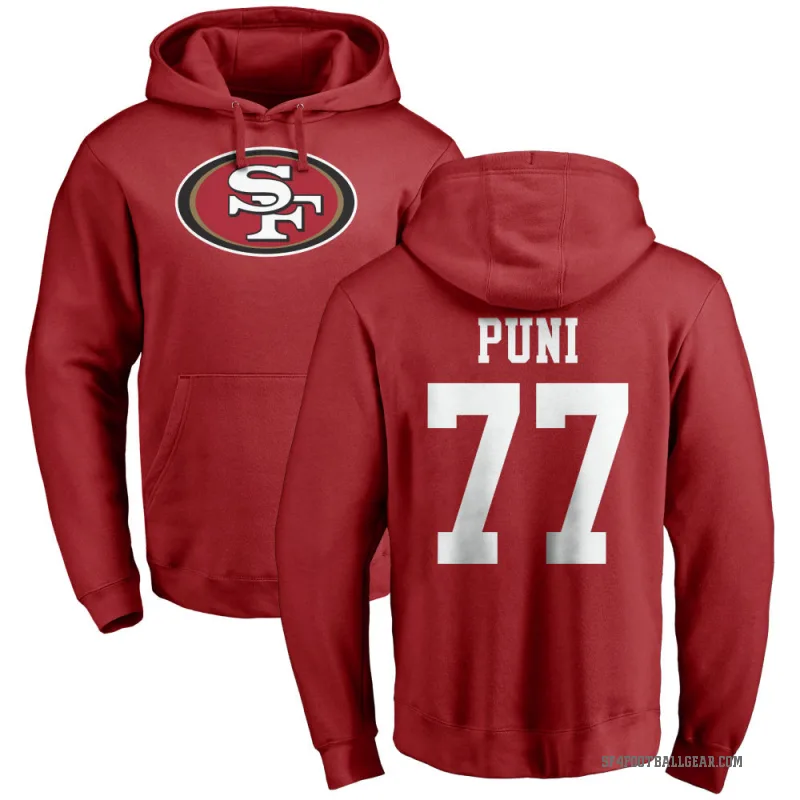 Dominick Puni Men's Red San Francisco 49ers Pro Line Logo Pullover Hoodie
