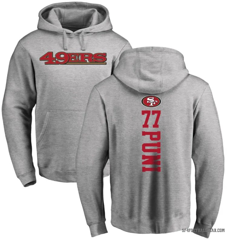 Dominick Puni Men's San Francisco 49ers Pro Line Ash Backer Pullover Hoodie