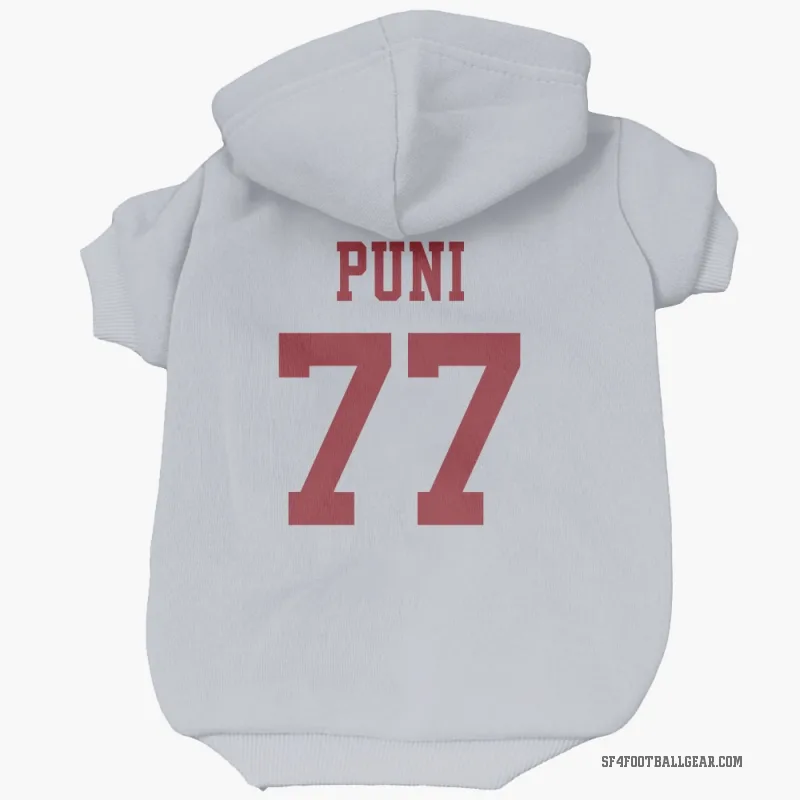 Dominick Puni  White San Francisco 49ers  Cat & Dog Pet Hoodie