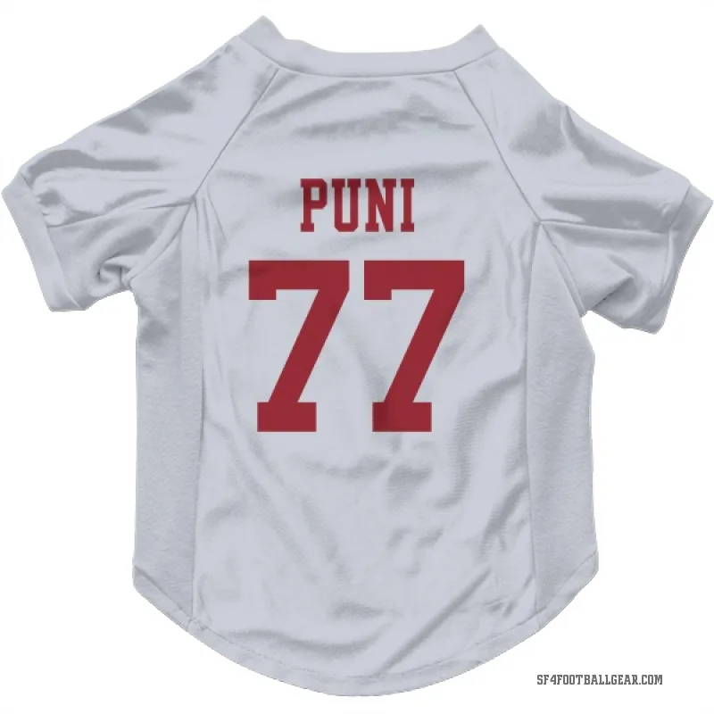Dominick Puni  White San Francisco 49ers  Cat & Dog Pet Jersey