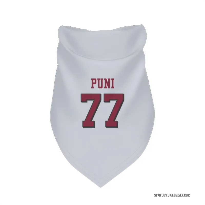 Dominick Puni  White San Francisco 49ers  Rush Cat & Dog Pet Bandana