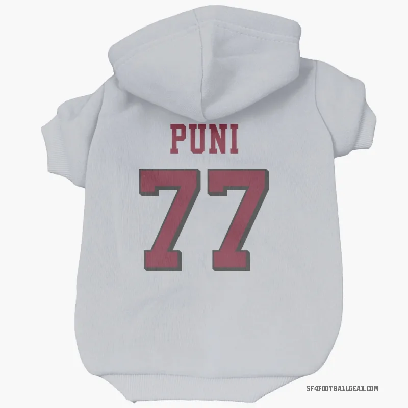 Dominick Puni  White San Francisco 49ers  Rush Cat & Dog Pet Hoodie