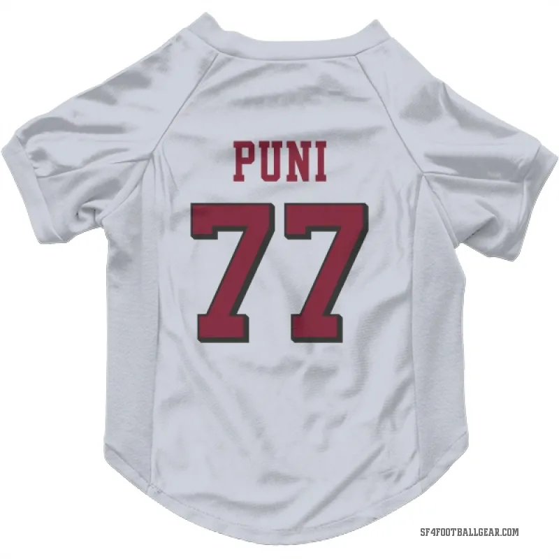 Dominick Puni  White San Francisco 49ers  Rush Cat & Dog Pet Jersey