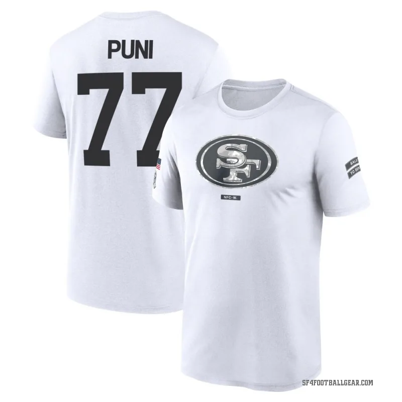 Dominick Puni Youth White San Francisco 49ers 2024 Salute to Service Performance T-Shirt