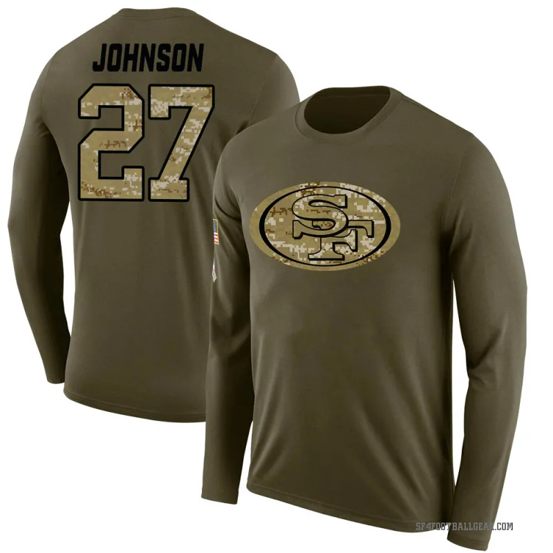 Dontae Johnson Men's Olive San Francisco 49ers Salute to Service Sideline Long Sleeve T-Shirt