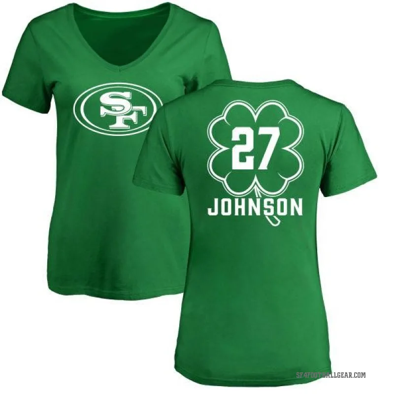 Dontae Johnson Women's Green San Francisco 49ers St. Patrick's Day V-Neck T-Shirt