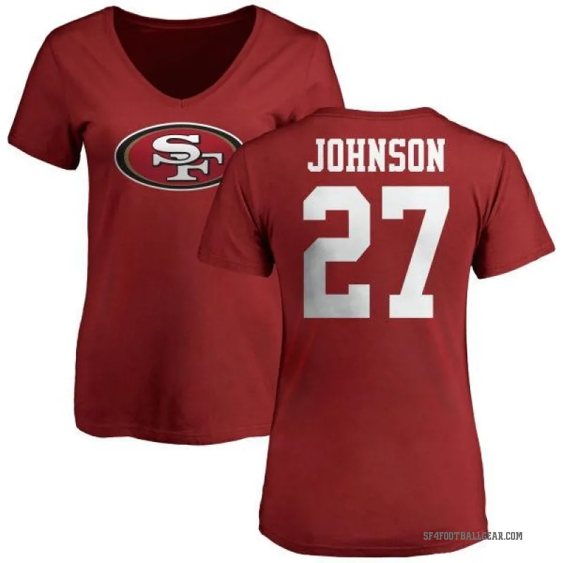 Dontae Johnson Women's Red San Francisco 49ers Logo Slim Fit T-Shirt -
