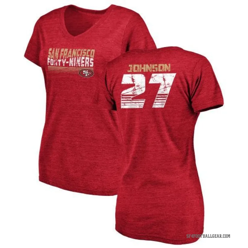 Dontae Johnson Women's Red San Francisco 49ers Retro V-Neck T-Shirt -