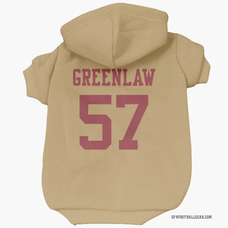 Dre Greenlaw  Gold San Francisco 49ers  Cat & Dog Pet Hoodie
