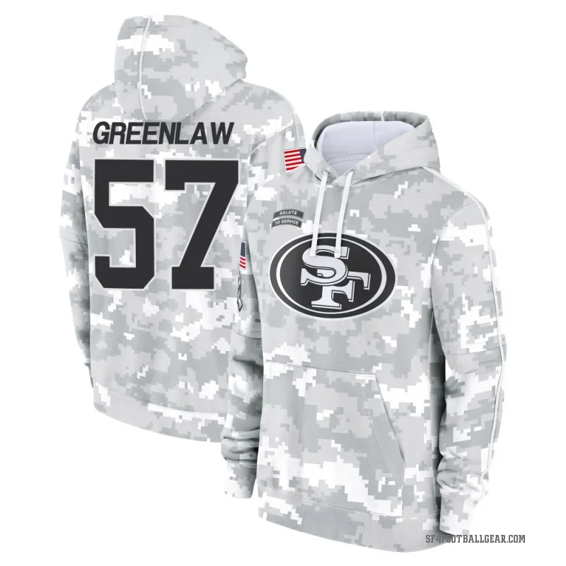 Dre Greenlaw Men's Green San Francisco 49ers Arctic Camo 2024 Salute to Service Club Fleece Pullover Hoodie