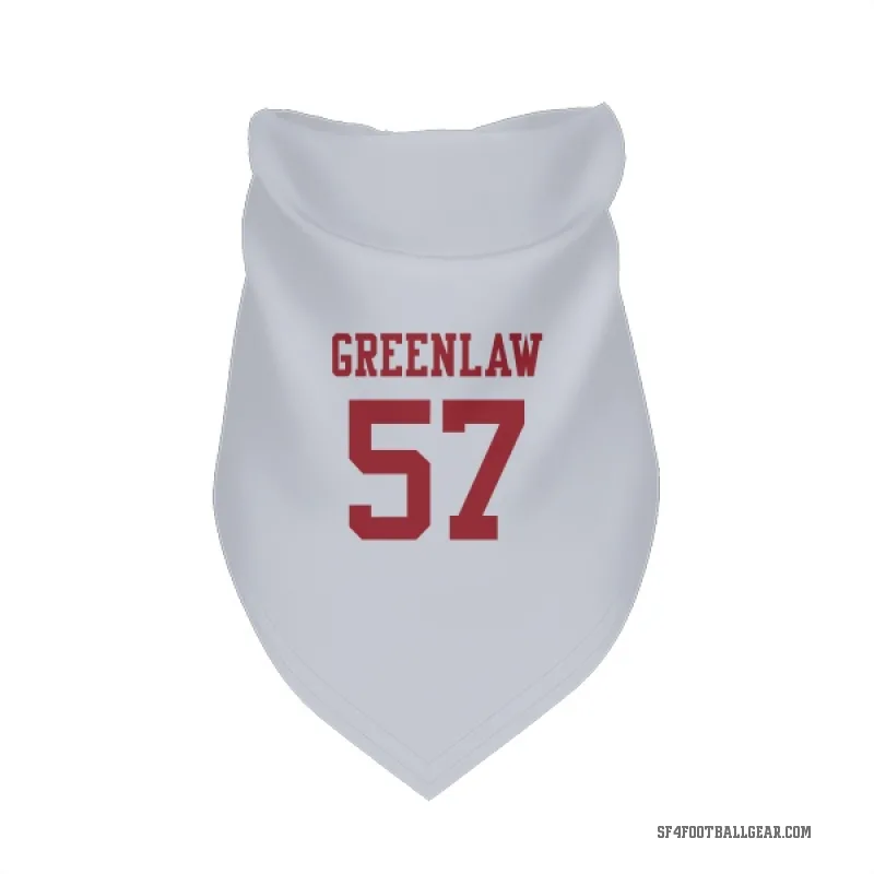 Dre Greenlaw  White San Francisco 49ers  Cat & Dog Pet Bandana