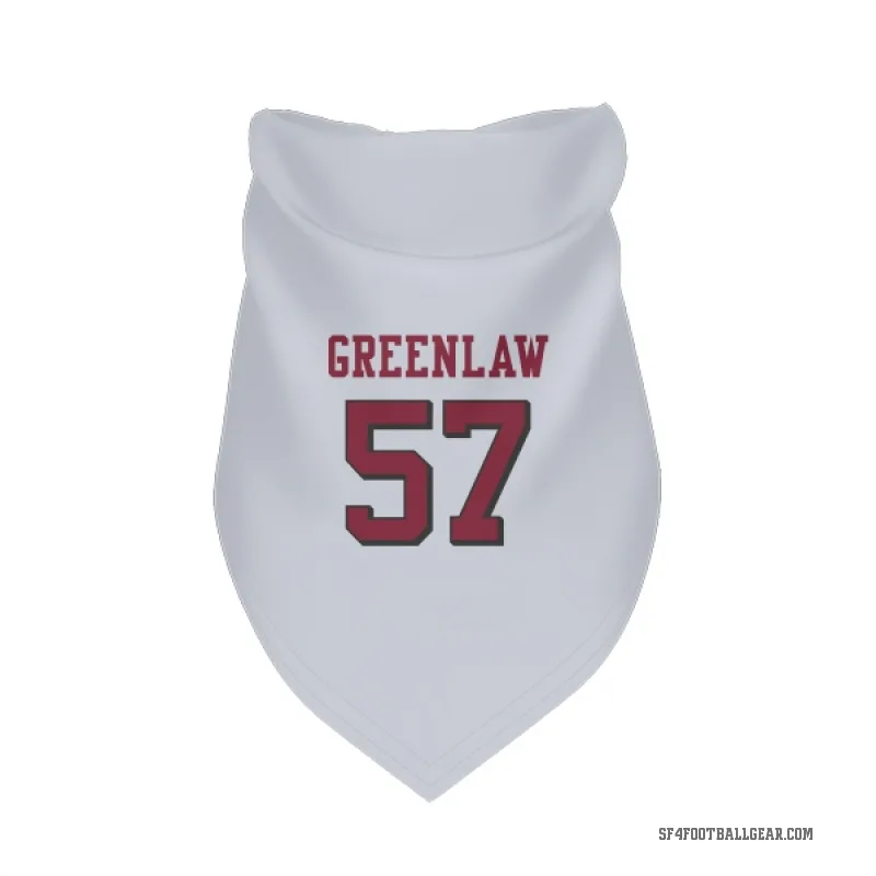 Dre Greenlaw  White San Francisco 49ers  Rush Cat & Dog Pet Bandana