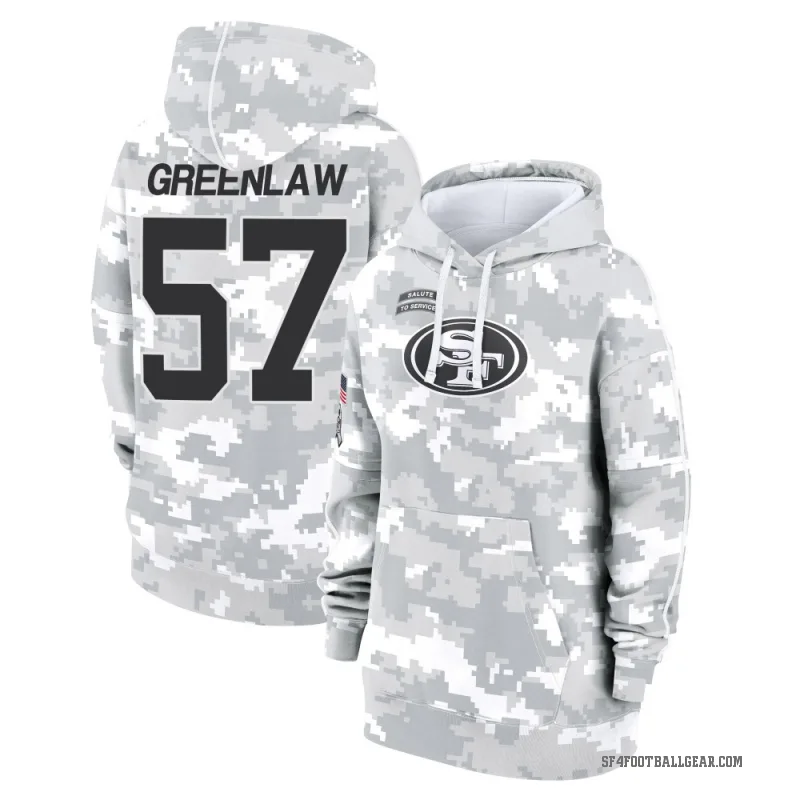 Dre Greenlaw Women's Green San Francisco 49ers Arctic Camo 2024 Salute to Service Club Fleece Pullover Hoodie