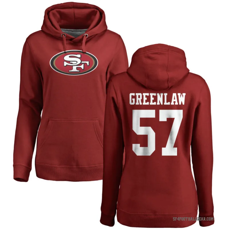 Dre Greenlaw Women's Green San Francisco 49ers Pro Line Red Logo Pullover Hoodie
