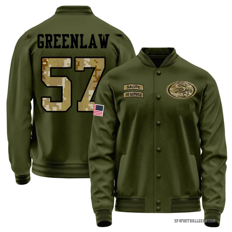 Dre Greenlaw Youth Green San Francisco 49ers Olive Salute to Service Sideline Performance Jacket