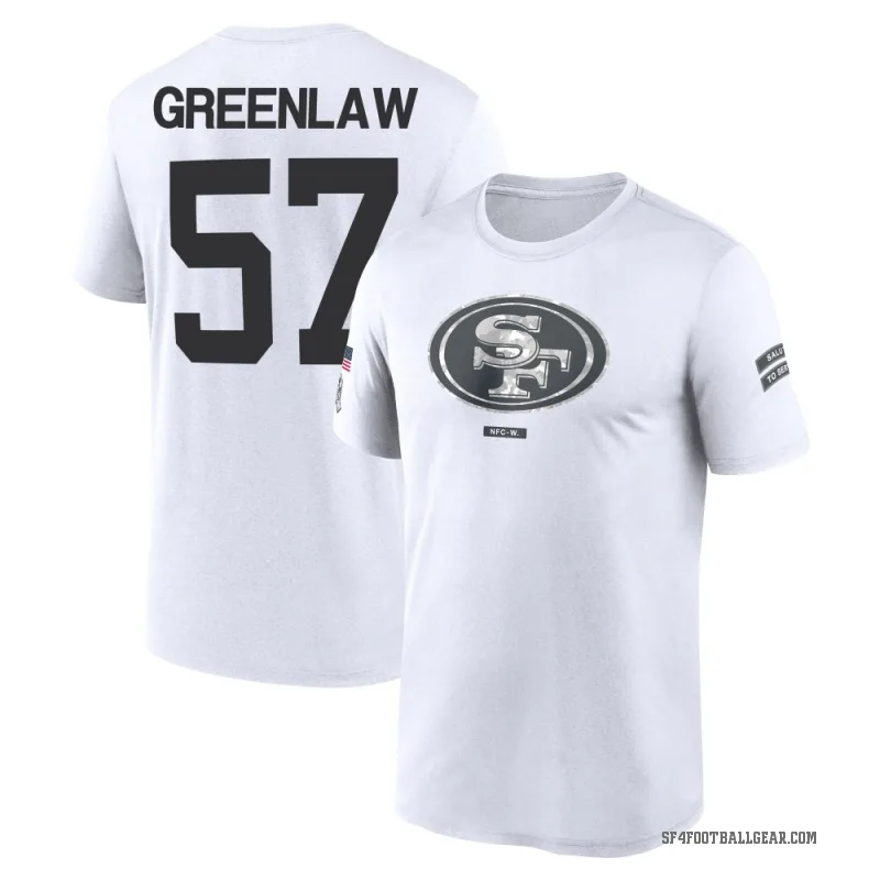 Dre Greenlaw Youth White San Francisco 49ers 2024 Salute to Service Performance T-Shirt