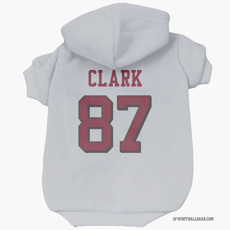 Dwight Clark  White San Francisco 49ers  Rush Cat & Dog Pet Hoodie