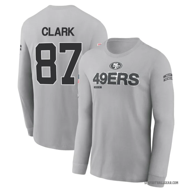 Dwight Clark Youth Gray San Francisco 49ers 2024 Salute to Service Long Sleeve T-Shirt