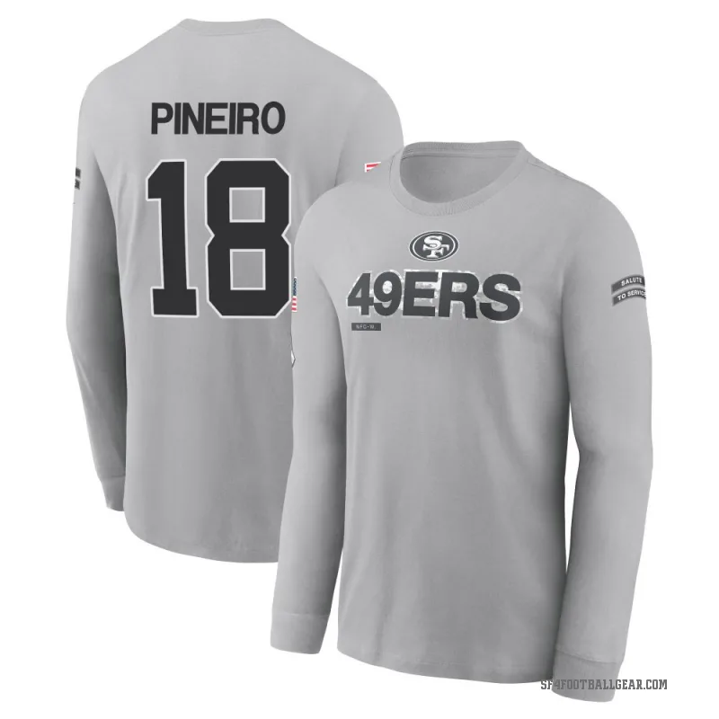 Eddy Pineiro Men's Gray San Francisco 49ers 2024 Salute to Service Long Sleeve T-Shirt