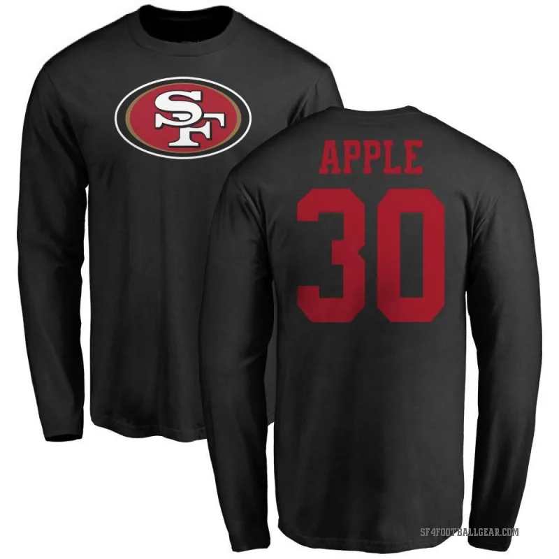 Eli Apple Men's Black San Francisco 49ers Logo Long Sleeve T-Shirt -