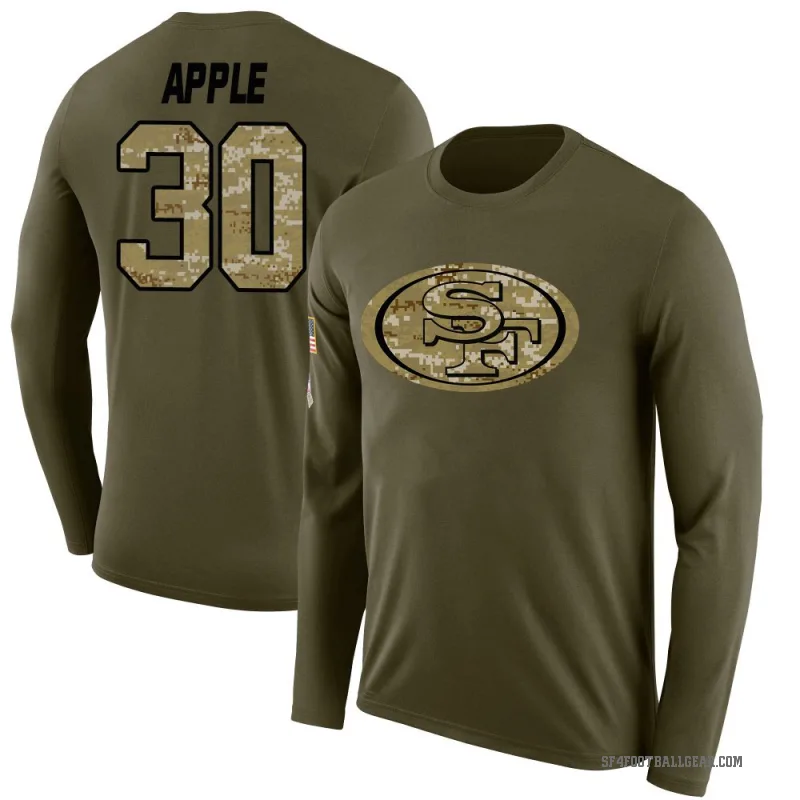Eli Apple Men's Olive San Francisco 49ers Salute to Service Sideline Long Sleeve T-Shirt
