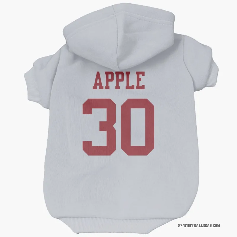 Eli Apple  White San Francisco 49ers  Cat & Dog Pet Hoodie
