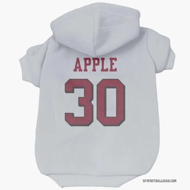 Eli Apple  White San Francisco 49ers  Rush Cat & Dog Pet Hoodie