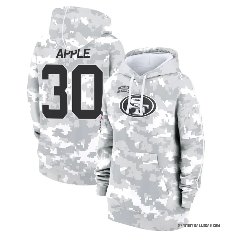 Eli Apple Women's Camo San Francisco 49ers Arctic 2024 Salute to Service Club Fleece Pullover Hoodie