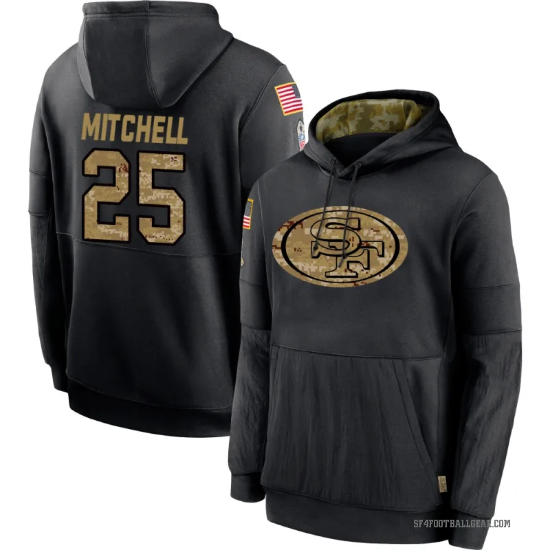 Elijah Mitchell Men's Black San Francisco 49ers 2020 Salute to Service Sideline Performance Pullover Hoodie