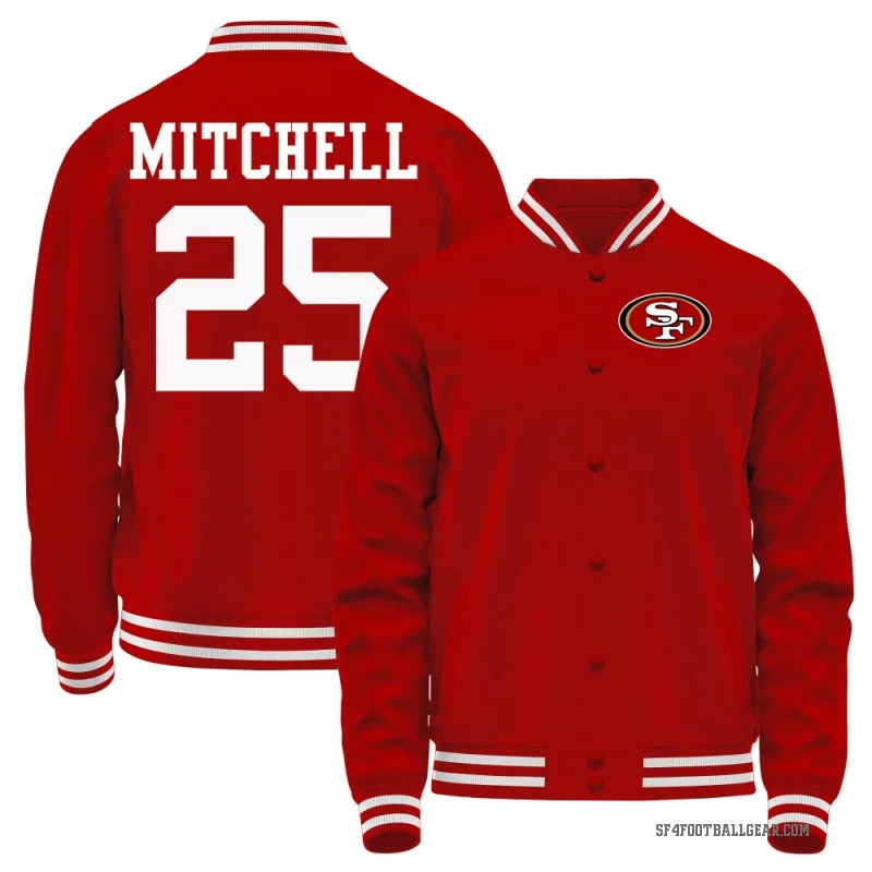 Elijah Mitchell Men's Red San Francisco 49ers Full-Snap Jacket