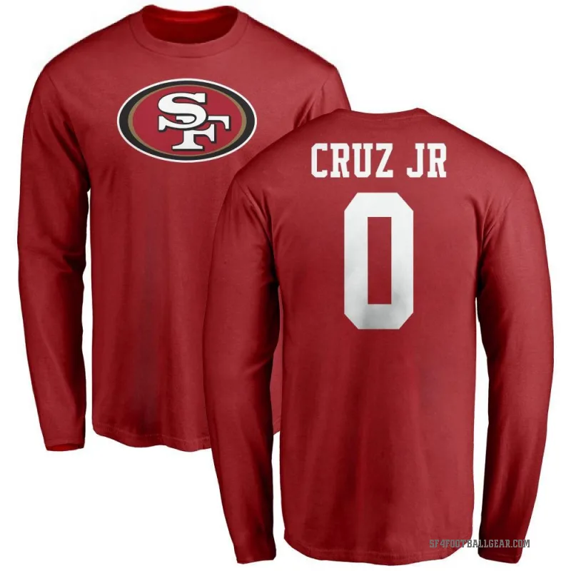 Enrique Cruz Jr. Men's Red San Francisco 49ers Logo Long Sleeve T-Shirt -