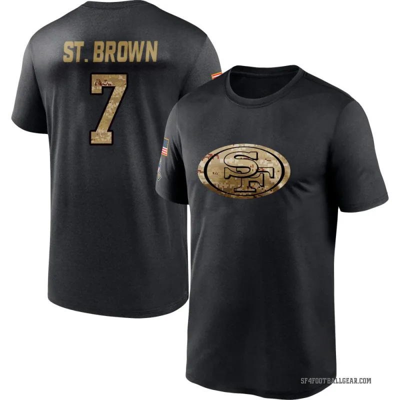 Equanimeous St. Brown Men's Black San Francisco 49ers 2020 Salute To Service Performance T-Shirt