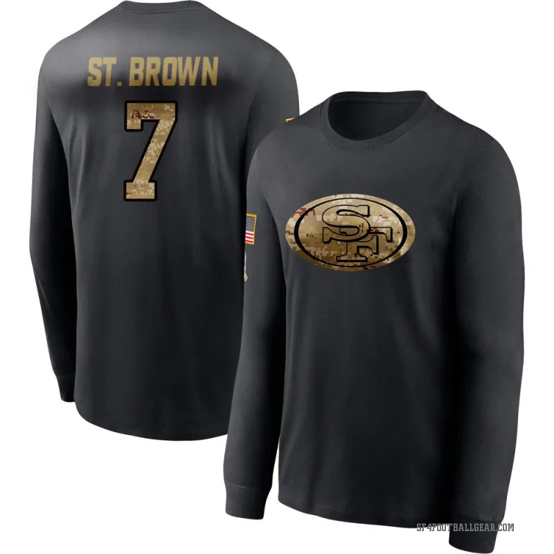 Equanimeous St. Brown Men's Black San Francisco 49ers 2020 Salute To Service Sideline Performance Long Sleeve T-Shirt