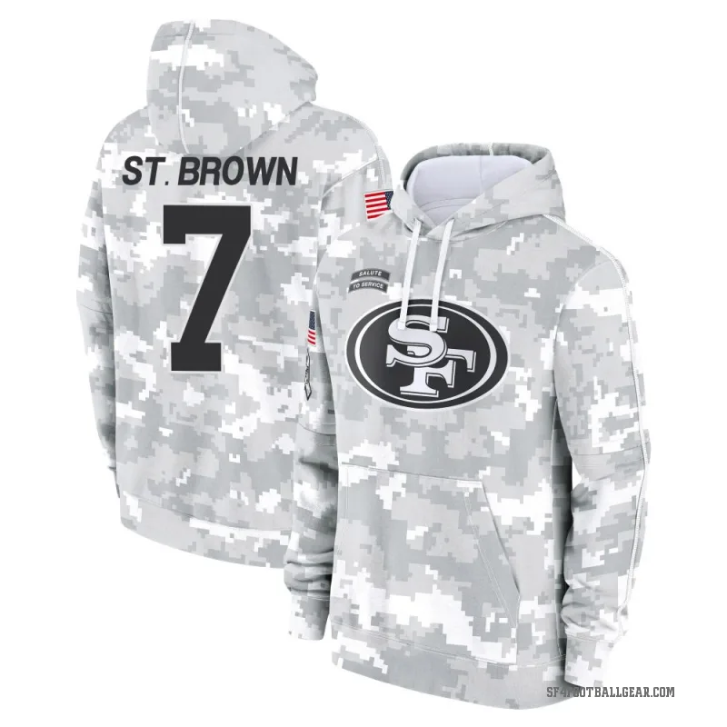 Equanimeous St. Brown Men's Brown San Francisco 49ers Arctic Camo 2024 Salute to Service Club Fleece Pullover Hoodie