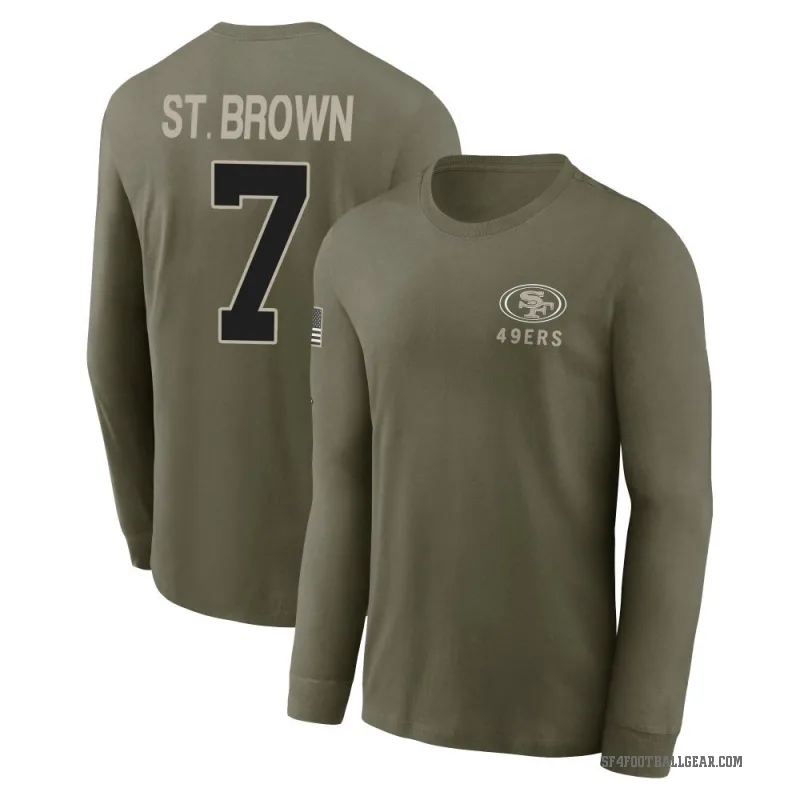 Equanimeous St. Brown Men's Brown San Francisco 49ers Olive 2025 Salute to Service Sideline Long Sleeve T-Shirt
