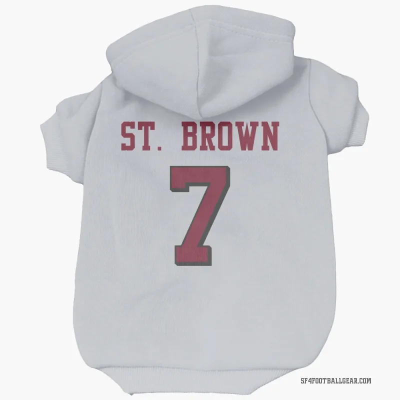 Equanimeous St. Brown  White San Francisco 49ers  Rush Cat & Dog Pet Hoodie