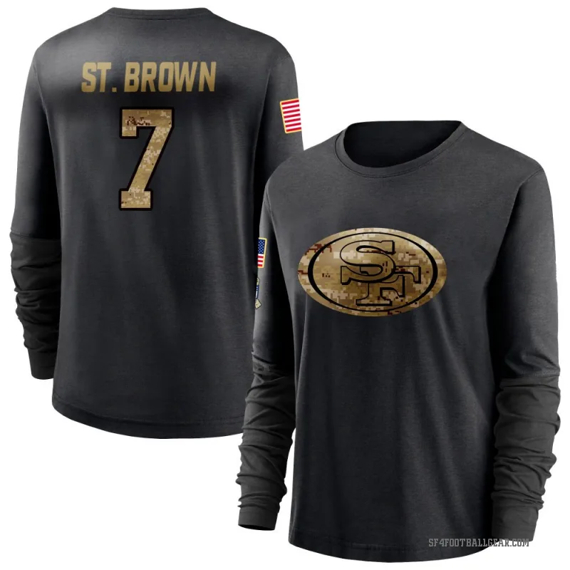 Equanimeous St. Brown Women's Black San Francisco 49ers 2020 Salute To Service Sideline Performance Long Sleeve T-Shirt