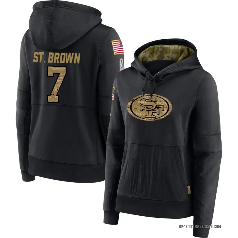 Equanimeous St. Brown Women's Black San Francisco 49ers 2020 Salute to Service Sideline Performance Pullover Hoodie