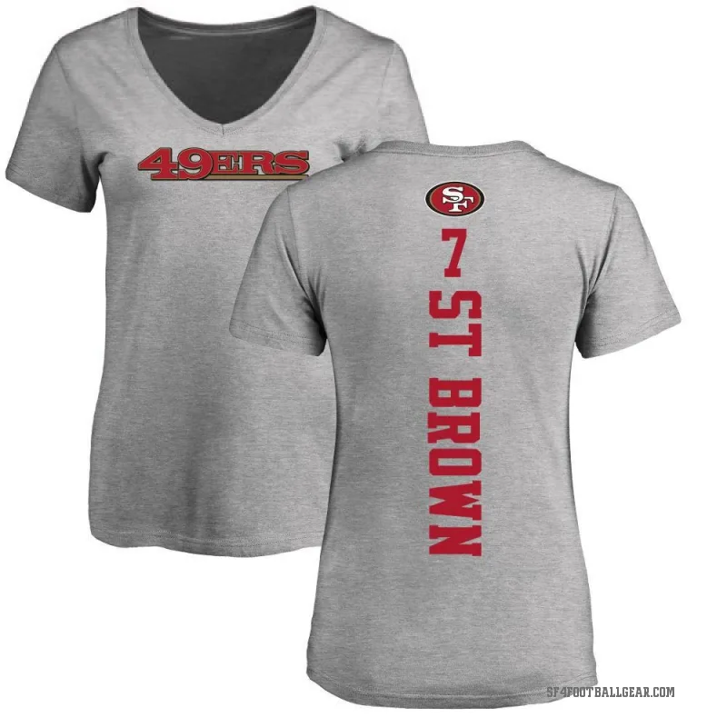 Equanimeous St. Brown Women's Brown San Francisco 49ers Backer V-Neck T-Shirt - Ash